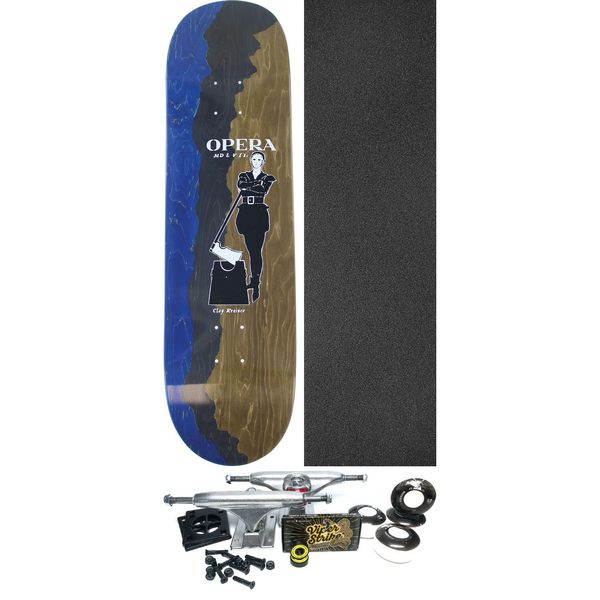 Opera Skateboards Clay Kreiner Cutter Blue / Grey / Black Skateboard Deck - 8.5" x 32" - Complete Skateboard Bundle